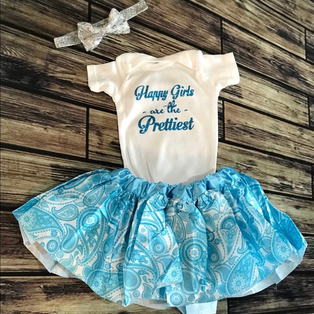 Boutique outfit set bodysuit bow and tutu